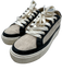 Reiss Shoe Size 7.5 Beige & Black Canvas & Leather Low Top Lace Up Sneakers Beige & Black / 7.5