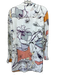 Reiss Size 2 White, Blue, Multi Viscose Abstract Floral V Neck Long Sleeve Dress White, Blue, Multi / 2