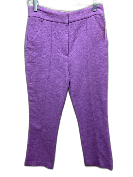 Veronica Beard Size 2 Purple Cotton Zip Fly Textured Pockets Pants Purple / 2