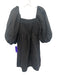 Tuckernuck Size XS Black Linen Long Balloon Sleeve Smocked Bust A Line Dress Black / XS