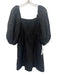 Tuckernuck Size XS Black Linen Long Balloon Sleeve Smocked Bust A Line Dress Black / XS