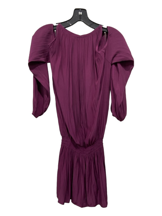 Ramy Brook Size XS Maroon Purple Polyester Shoulder Cut Out Drop Waist Dress Maroon Purple / XS