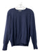 Sandro Size Est S Navy Cashmere Round Neck Long Sleeve Logo Embroidery Sweater Navy / Est S
