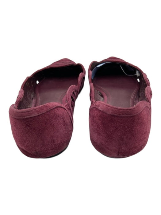 Tory Burch Shoe Size 7 Purple Leather Scalloped Pointed Toe Suede Flats Purple / 7