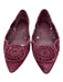 Tory Burch Shoe Size 7 Purple Leather Scalloped Pointed Toe Suede Flats Purple / 7