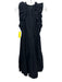 Ulla Johnson Size 8 Black Cotton Ruffle Shoulder Sleeveless Keyhole Back Dress Black / 8