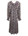 Free People Size M Light Blue, Brown & Green Polyester Floral Ikat Dress Light Blue, Brown & Green / M