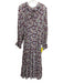 Free People Size M Light Blue, Brown & Green Polyester Floral Ikat Dress Light Blue, Brown & Green / M