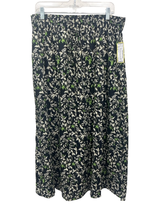 Tuckernuck Size XL Black, Cream & Green Cotton Elastic & Drawstring Waist Skirt Black, Cream & Green / XL