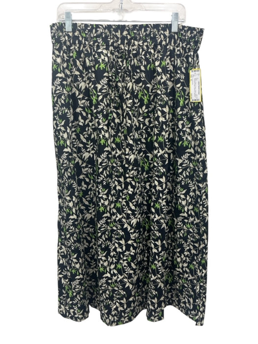 Tuckernuck Size XL Black, Cream & Green Cotton Elastic & Drawstring Waist Skirt Black, Cream & Green / XL