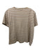 Lake Size XL Beige & White Pima Cotton Striped Elastic Waist Capri Pant Set Beige & White / XL