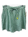 Mille Resort & Travel Size XL Green & White Cotton Paper Bag Waist Shorts Green & White / XL