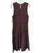 Madewell Size XL Burgundy Cotton Sleeveless Keyhole Back Printed Pockets Dress Burgundy / XL