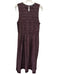 Madewell Size XL Burgundy Cotton Sleeveless Keyhole Back Printed Pockets Dress Burgundy / XL