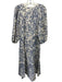 The Great Size 2 Blue & Cream Cotton Floral Keyhole Front Maxi Dress Blue & Cream / 2