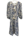The Great Size 2 Blue & Cream Cotton Floral Keyhole Front Maxi Dress Blue & Cream / 2