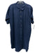 Baird McNutt Size XL Navy Linen Button Front Short Sleeve Collared Dress Navy / XL