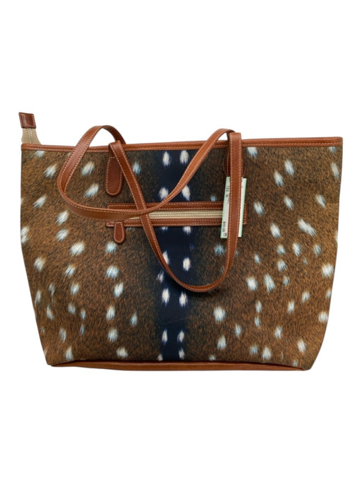 Barrington Brown & Multi Synthetic Leather Zip Close Printed Bag Brown & Multi / M
