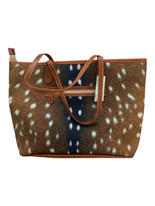 Barrington Brown & Multi Synthetic Leather Zip Close Printed Bag Brown & Multi / M