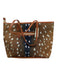 Barrington Brown & Multi Synthetic Leather Zip Close Printed Bag Brown & Multi / M