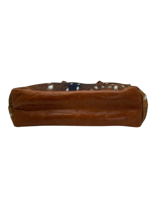 Barrington Brown & Multi Synthetic Leather Zip Close Printed Bag Brown & Multi / M