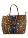 Barrington Brown & Multi Synthetic Leather Zip Close Printed Bag Brown & Multi / M