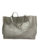 Tory Burch Grey Leather Pebbled Top Handle Open Top Tote Bag Grey / M
