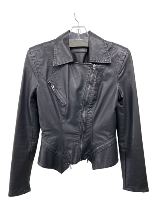 BlankNYC Size XS Black Polyurethane Blend Faux Leather padded Moto Jacket Black / XS