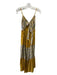 Zara Size S Yellow & Multi Cotton All Over Print Spaghetti Strap Open Back Dress Yellow & Multi / S