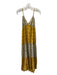 Zara Size S Yellow & Multi Cotton All Over Print Spaghetti Strap Open Back Dress Yellow & Multi / S