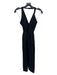 Zara Size S Black Cotton Fabric Block Halter Midi Dress Black / S