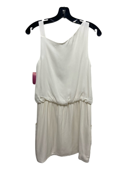 Theory Size 4 Cream Silk Pockets Sleeveless Dress Cream / 4