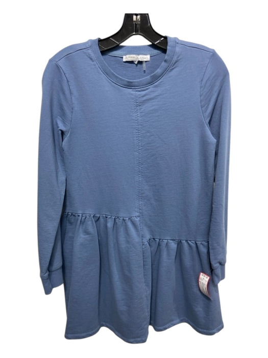 English Factory Size S Blue Cotton Long Sleeve Sweatshirt Material Dress Blue / S