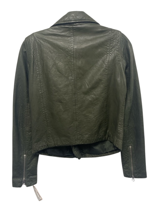 Madewell Size Small Dark Green Lamb leather Long Sleeve Zip Front Jacket Dark Green / Small