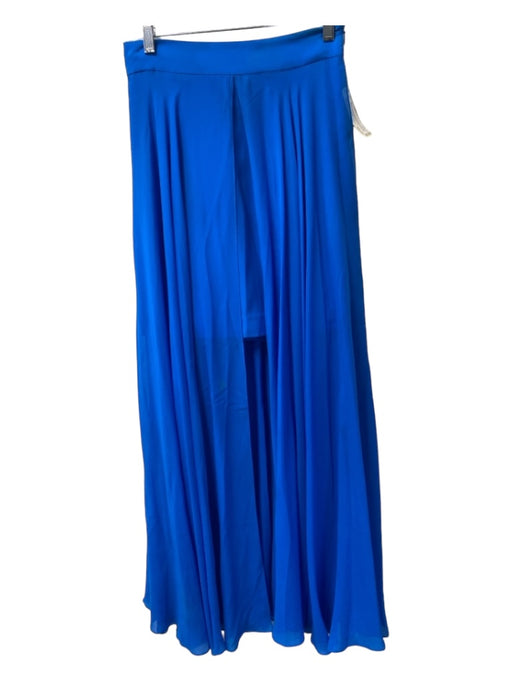 Milly Size 2 Electric Blue Missing Fabric Tag Overlay Side Zip Maxi Skirt Electric Blue / 2
