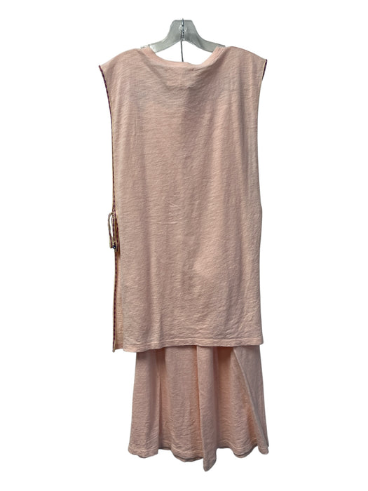 Pitusa Size Small Light Pink Cotton Open Sides Embroider Detailing Solid Set Light Pink / Small