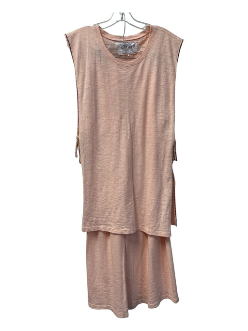 Pitusa Size Small Light Pink Cotton Open Sides Embroider Detailing Solid Set Light Pink / Small