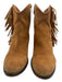 Vince Camuto Shoe Size 8M Brown Suede Zip Ankles Block Heel Round Toe Boots Brown / 8M