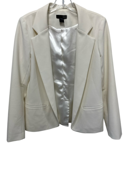 Aqua Size S Cream Polyester & Rayon Open Front Blazer Jacket Cream / S