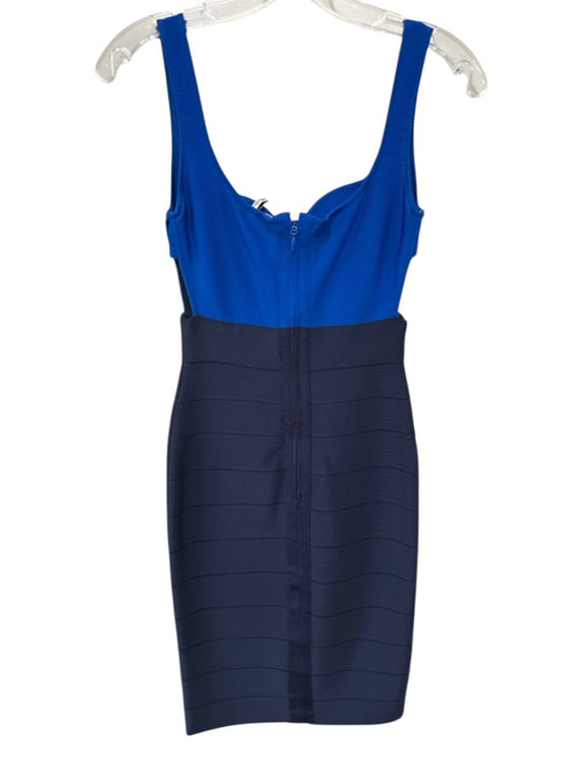 Herve Leger Size S Blue Multi Rayon & Nylon Colorblock Sleeveless Midi Dress Blue Multi / S