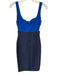 Herve Leger Size S Blue Multi Rayon & Nylon Colorblock Sleeveless Midi Dress Blue Multi / S