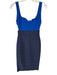 Herve Leger Size S Blue Multi Rayon & Nylon Colorblock Sleeveless Midi Dress Blue Multi / S