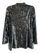 Aqua Size XS Black Sequin Polyester Long Sleeve Shoulder Pads Jacket Black / XS