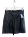 Free People Size 0 Black Polyurethane Pleather Tie Waist Pleat Detail Mini Skirt Black / 0