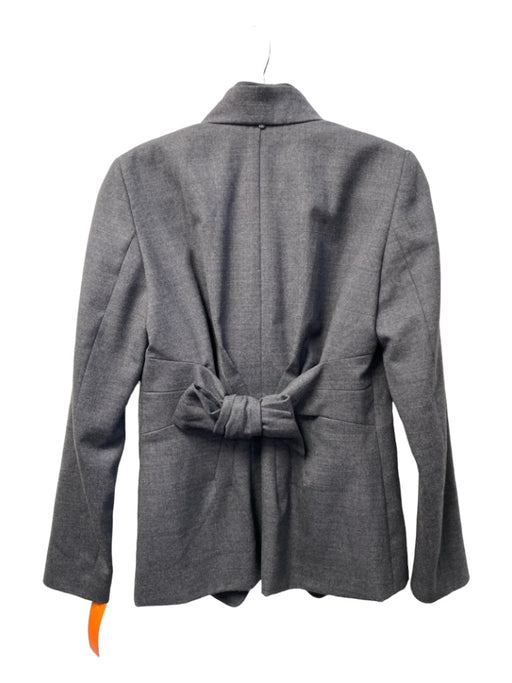 Sportmax Size 8 Gray Virgin Wool Button Front Bow back Collared Jacket Gray / 8
