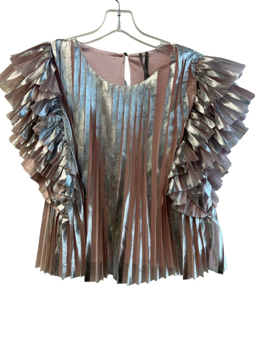 Anthropologie Size Small Silver & Pink Polyester Metalic Sleeveless Top Silver & Pink / Small