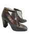 Chloe Shoe Size 39 Taupe Gray Patent Leather Block Heel Western T Strap Pumps Taupe Gray / 39