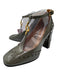 Chloe Shoe Size 39 Taupe Gray Patent Leather Block Heel Western T Strap Pumps Taupe Gray / 39