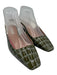 Aquazzura Shoe Size 38.5 Green & Gray Patent Leather Croc Embossed Sandals Green & Gray / 38.5