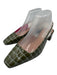 Aquazzura Shoe Size 38.5 Green & Gray Patent Leather Croc Embossed Sandals Green & Gray / 38.5